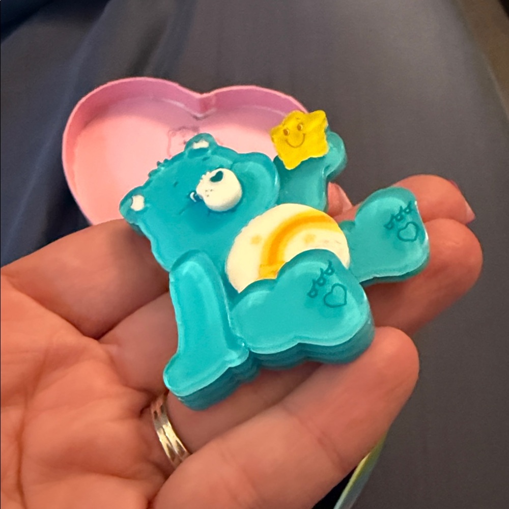 Blue CareBear Brooch Pin with Heart Box - Picture 2 of 5